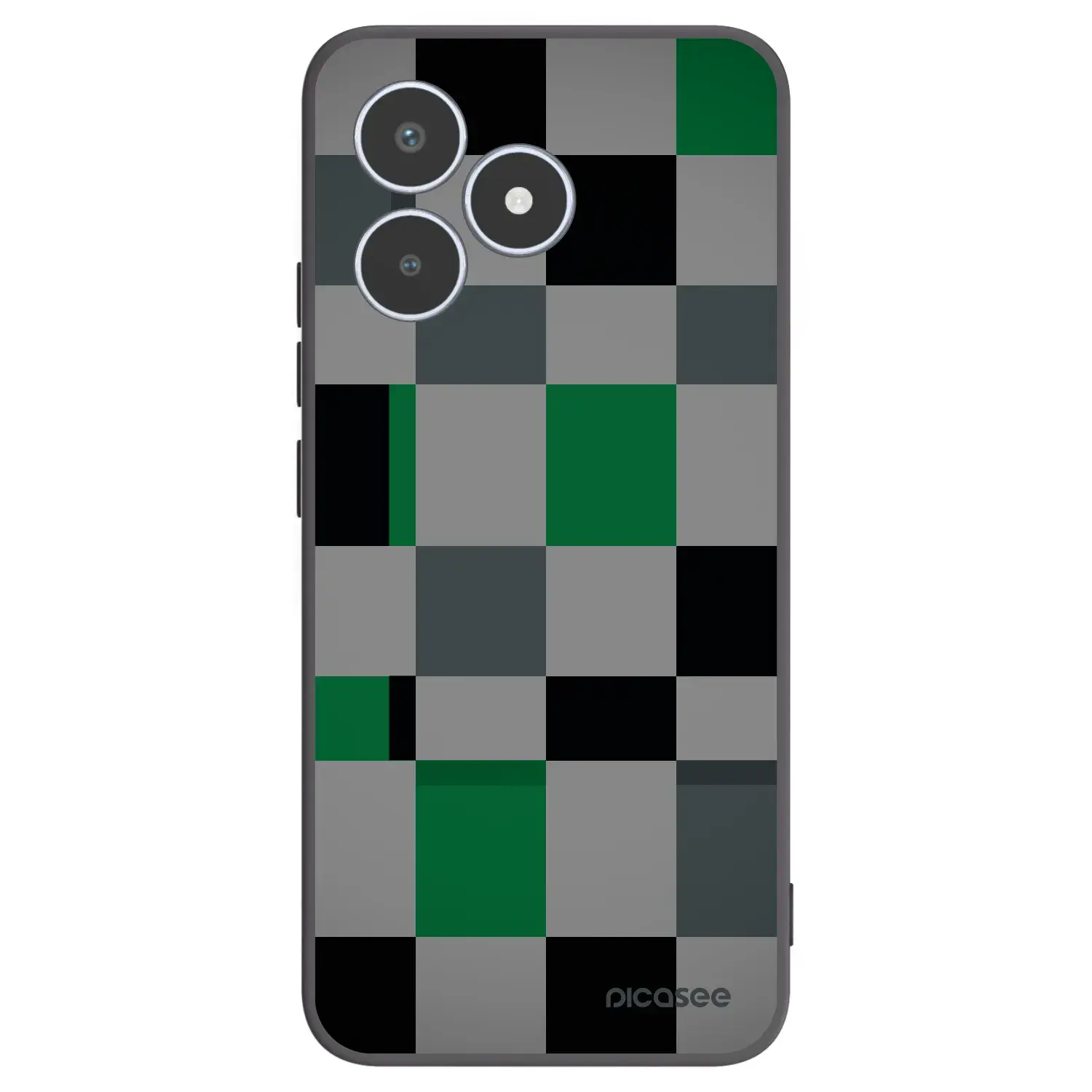 Silikonový černý obal pro Realme C53 - Block Grid