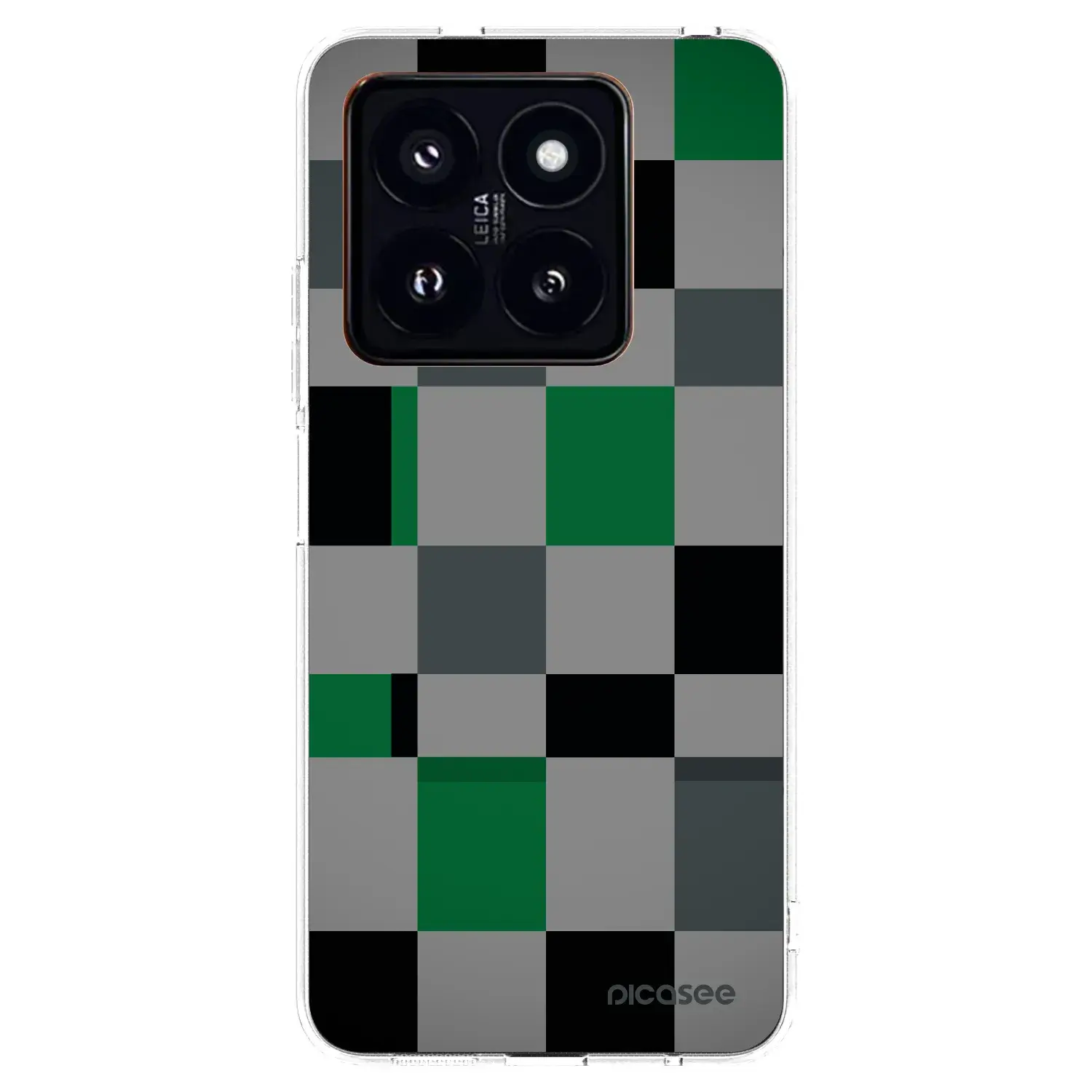 Silikonový průhledný obal pro Xiaomi 14 Pro - Block Grid