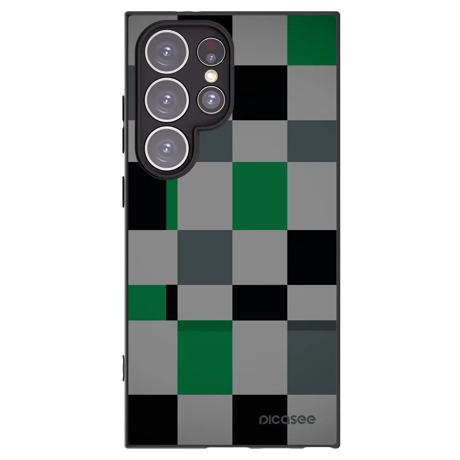Silikonový černý obal pro Samsung Galaxy S24 Ultra S928B 5G - Block Grid