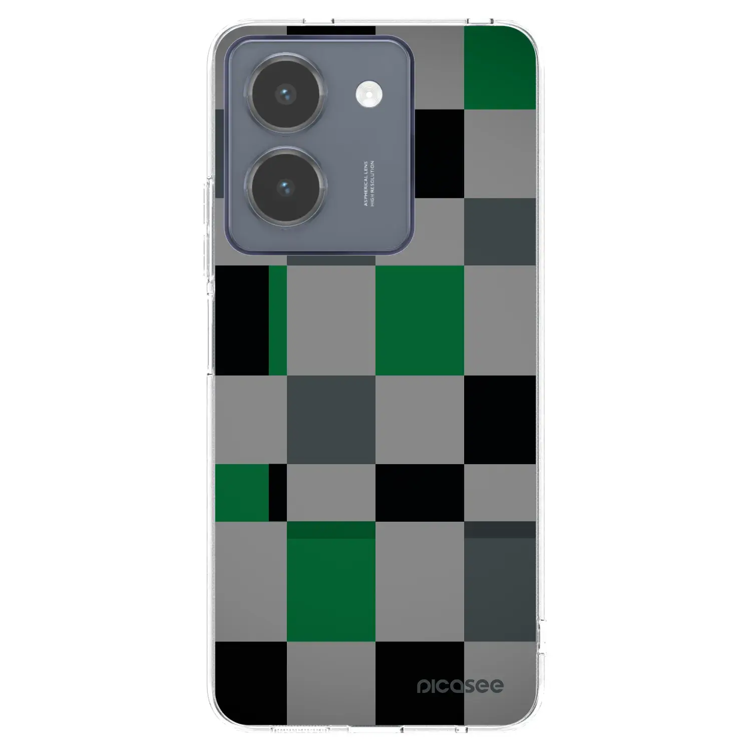 Silikonový průhledný obal pro Vivo Y36 4G - Block Grid