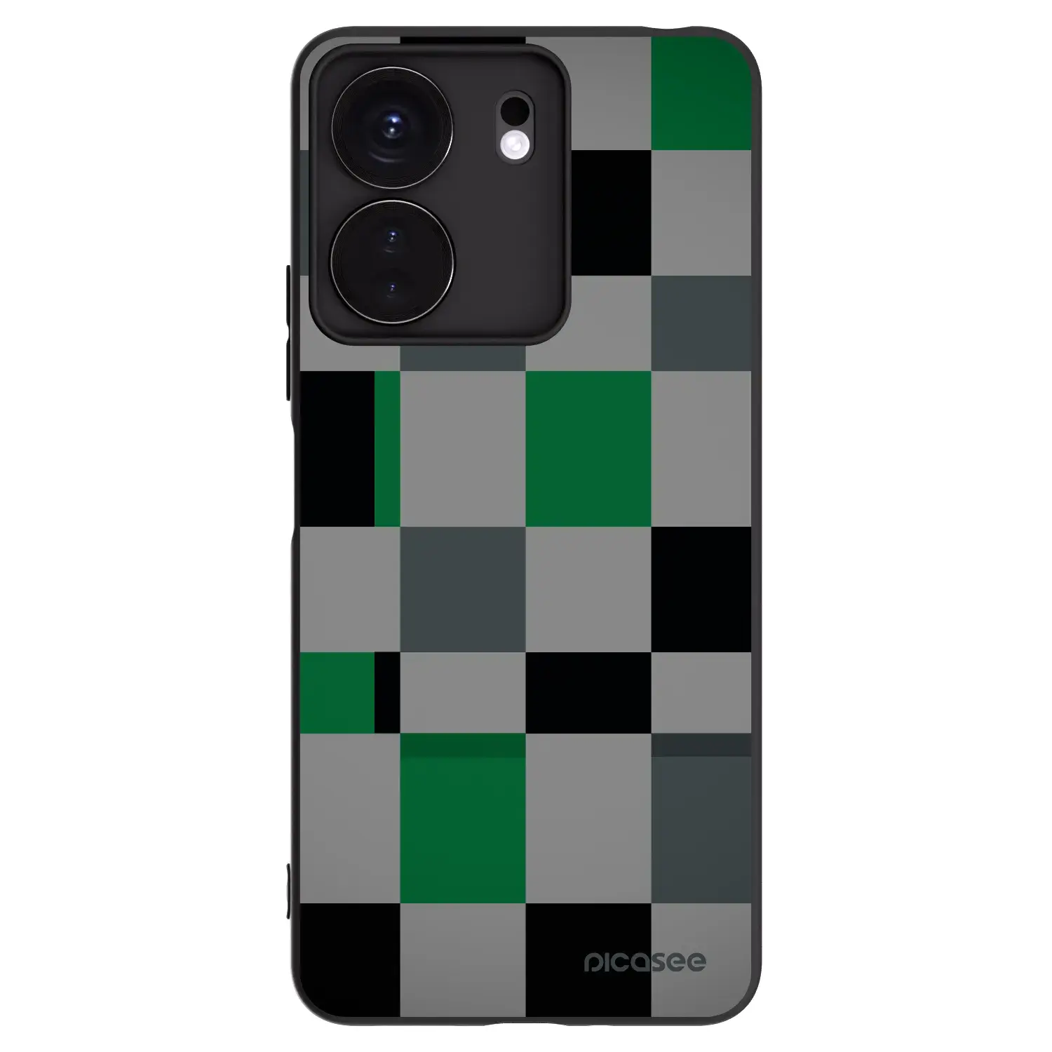 Silikonový černý obal pro Xiaomi Redmi 13C 4G - Block Grid