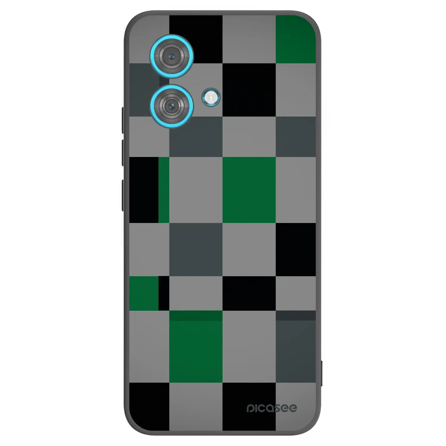Silikonový černý obal pro Motorola Edge 40 Neo - Block Grid