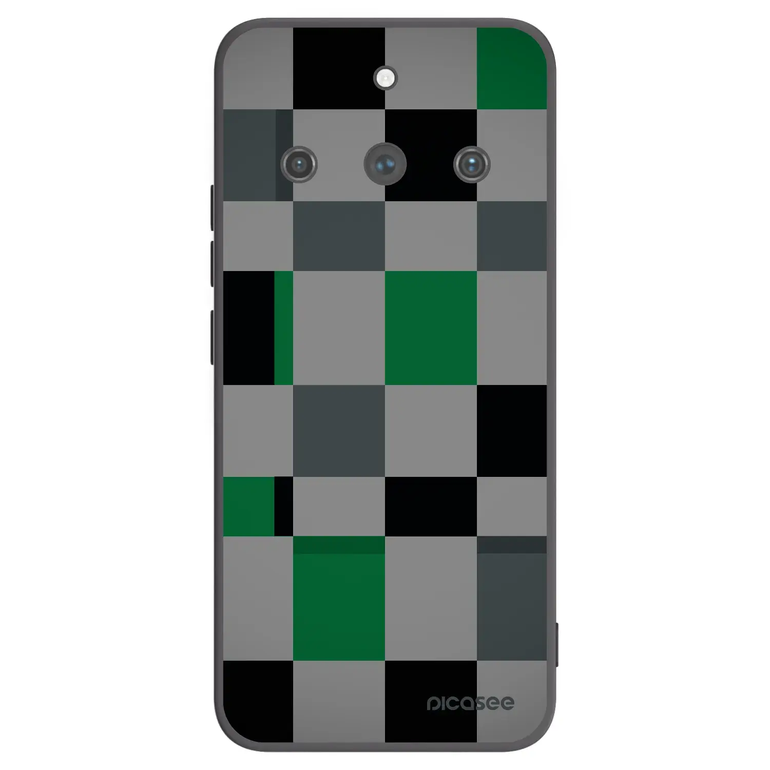 Silikonový černý obal pro Realme 11 Pro+ - Block Grid