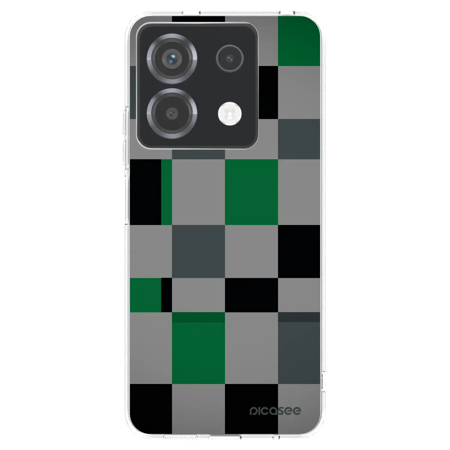 Silikonový průhledný obal pro Xiaomi Poco X6 - Block Grid