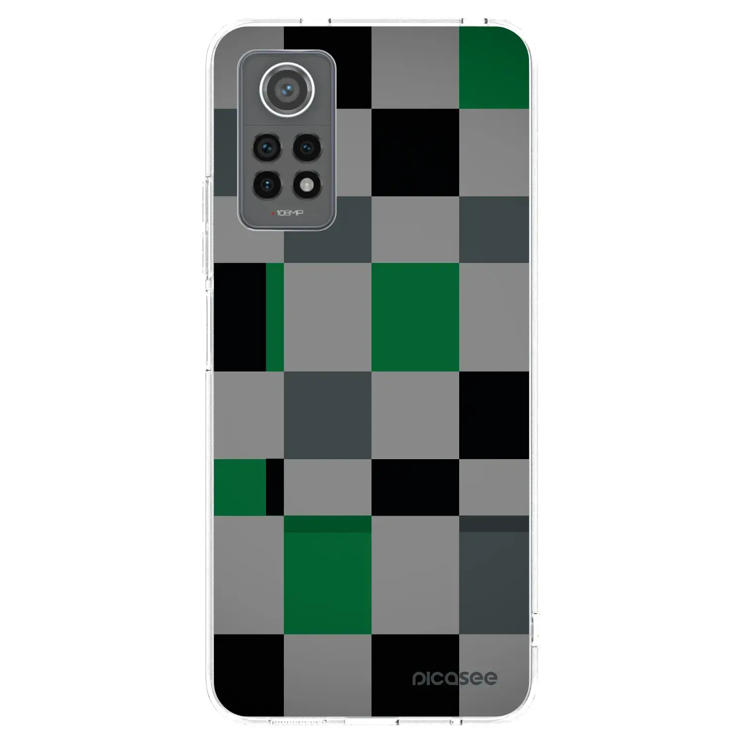 Silikonový průhledný obal pro Xiaomi Redmi Note 12 Pro 4G - Block Grid
