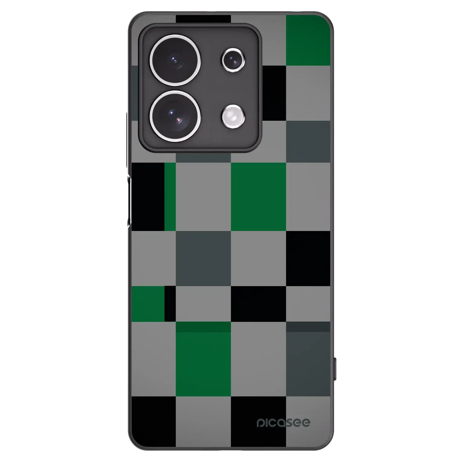 Silikonový černý obal pro Xiaomi Redmi Note 13 4G - Block Grid