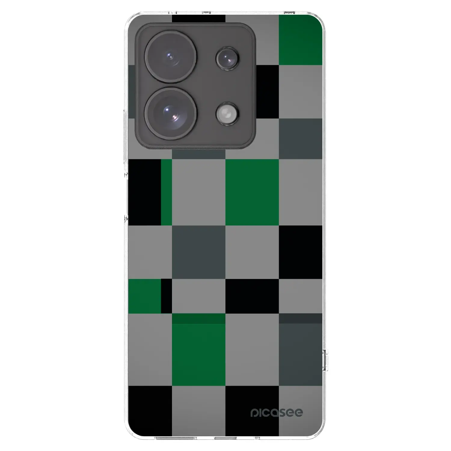 Silikonový průhledný obal pro Xiaomi Redmi Note 13 Pro 4G - Block Grid