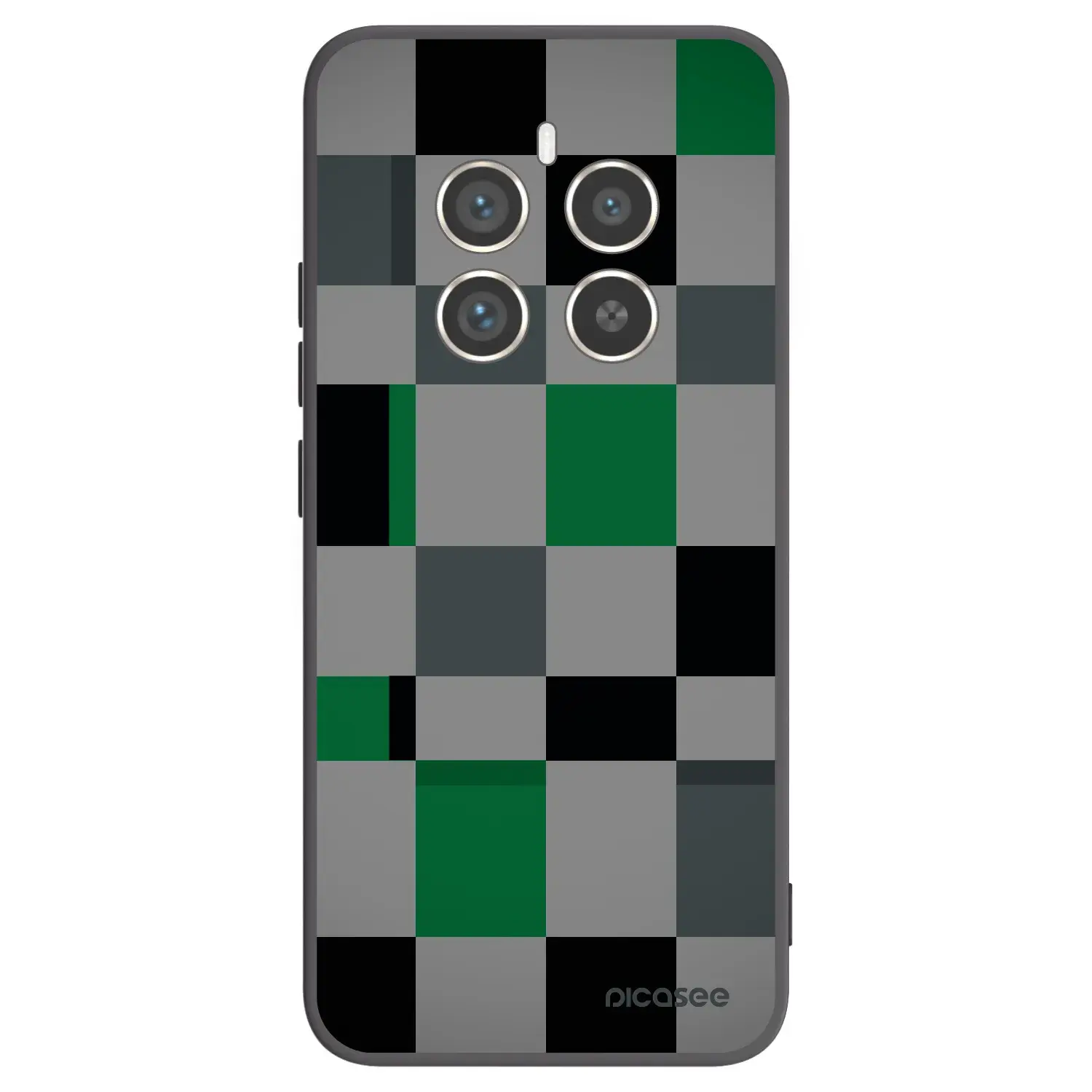 Silikonový černý obal pro Realme 12 Pro 5G - Block Grid