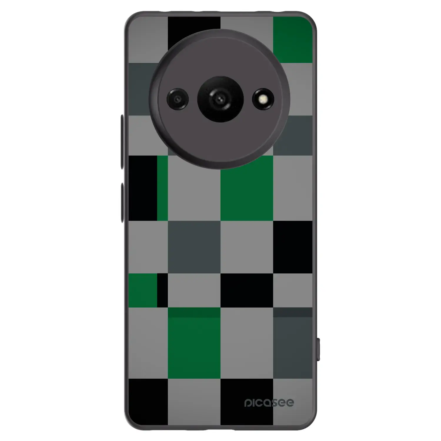 Silikonový černý obal pro Xiaomi Redmi A3 - Block Grid