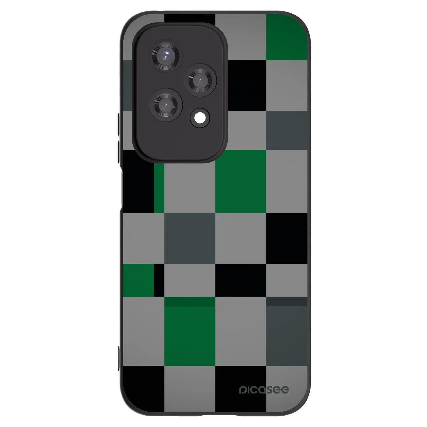 Silikonový černý obal pro Honor 200 Lite - Block Grid