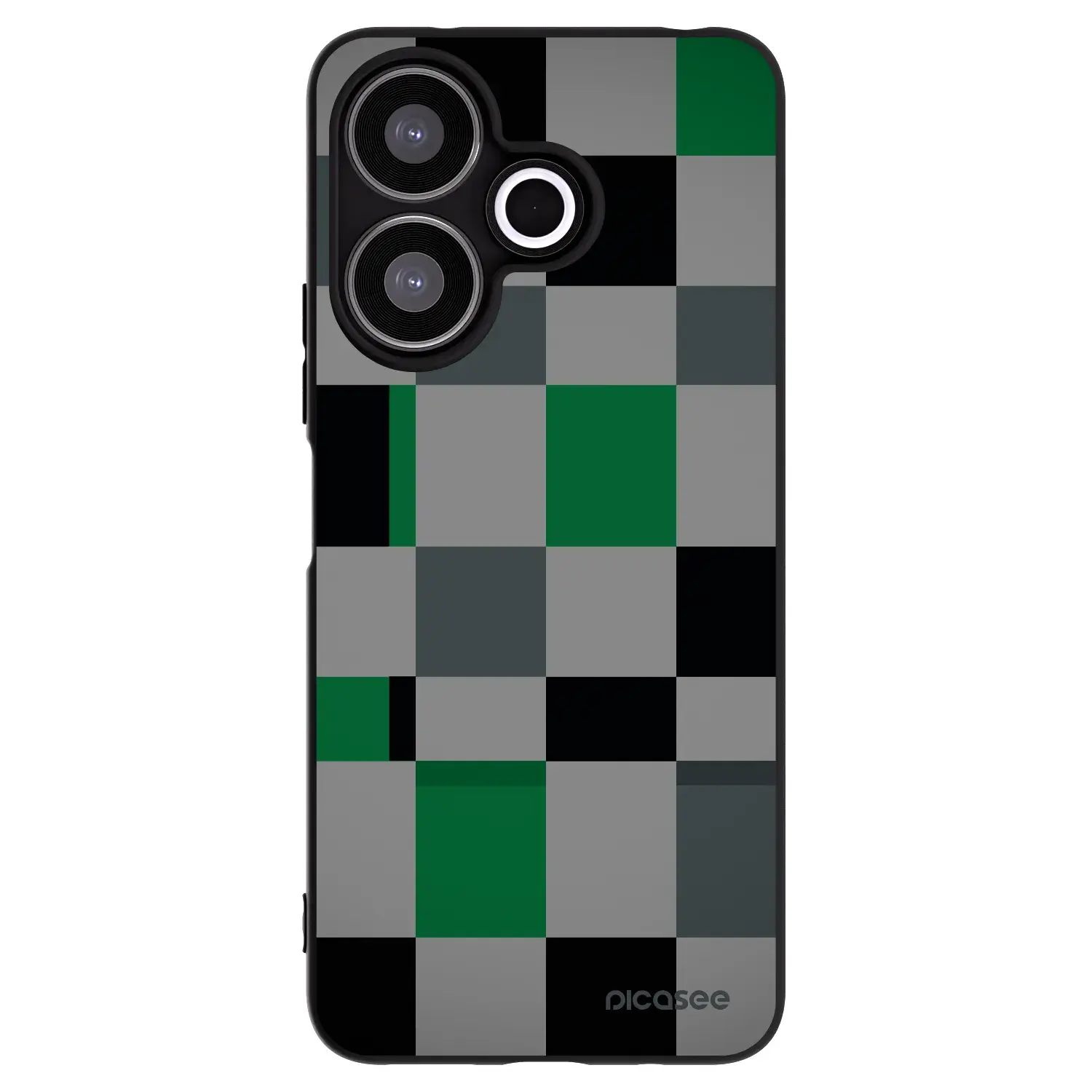 Silikonový černý obal pro Xiaomi Redmi 13 4G - Block Grid