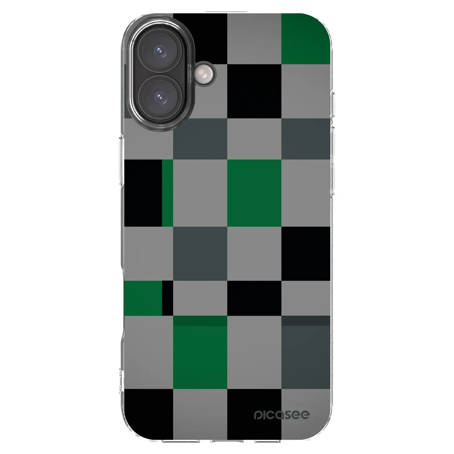 Silikonový průhledný obal pro Apple iPhone 16 Plus - Block Grid