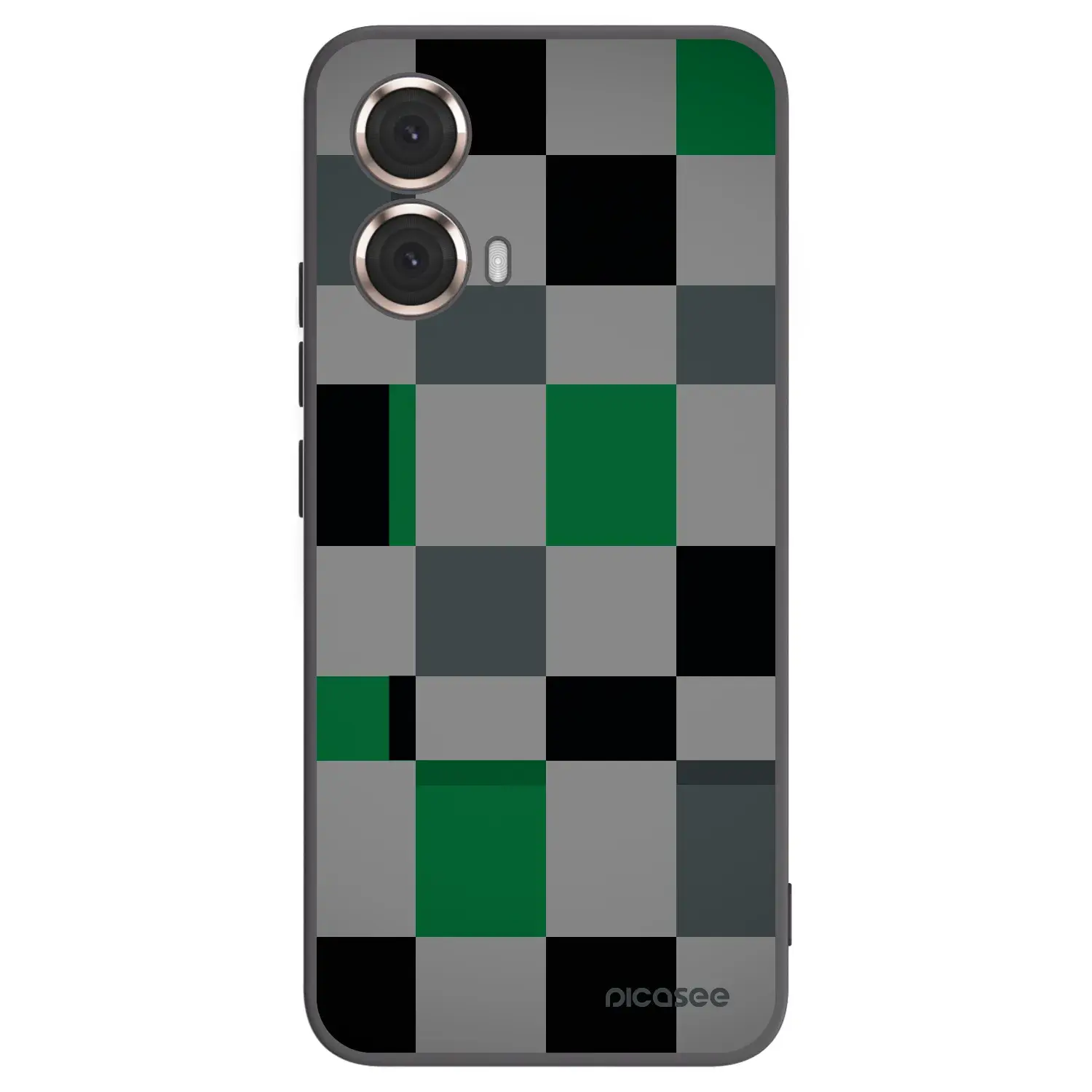 Silikonový černý obal pro Motorola Moto G85 - Block Grid