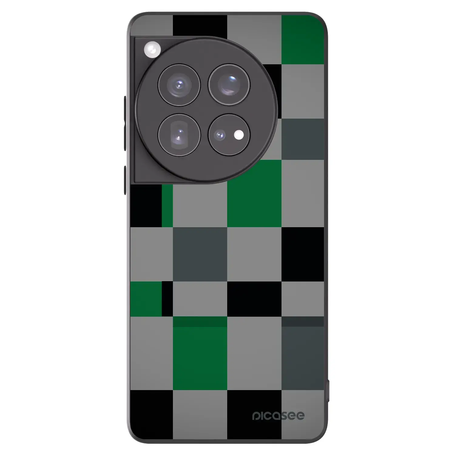 Silikonový černý obal pro OnePlus 12 5G - Block Grid