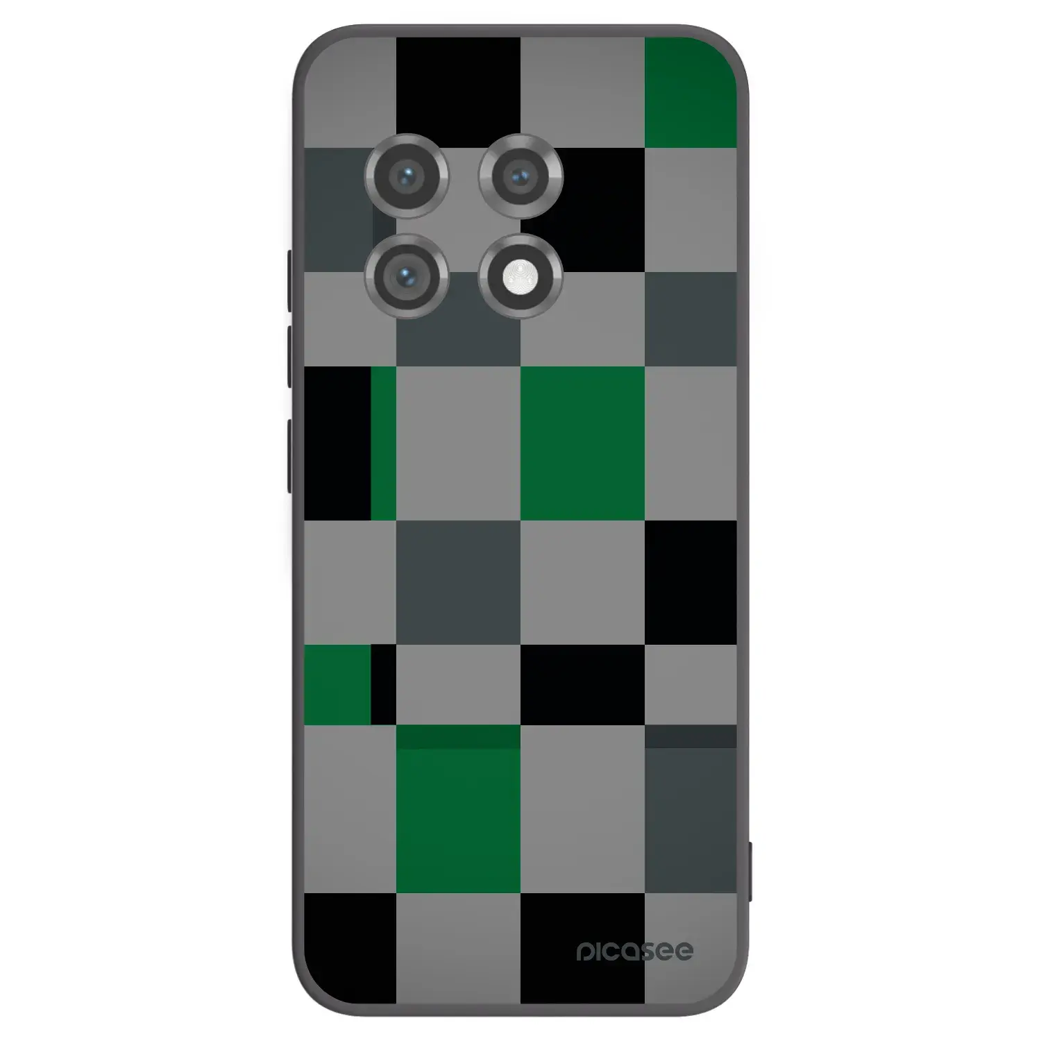 Silikonový černý obal pro OnePlus 11 5G - Block Grid