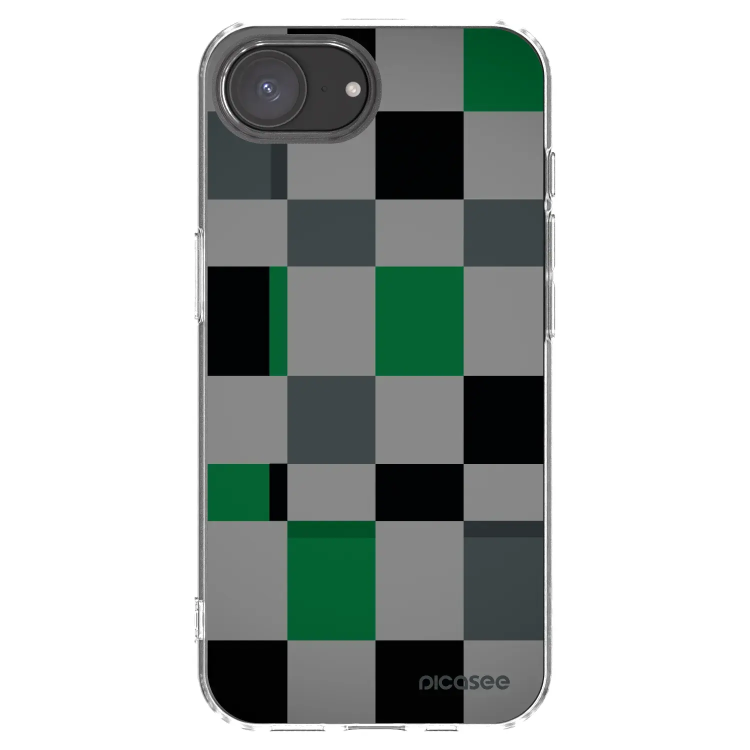 Silikonový průhledný obal pro Apple iPhone 16e - Block Grid