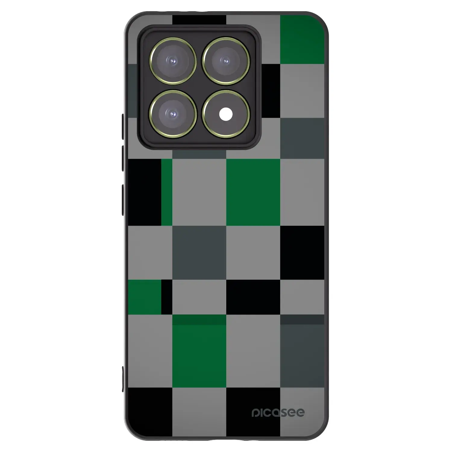Silikonový černý obal pro Xiaomi 14T - Block Grid