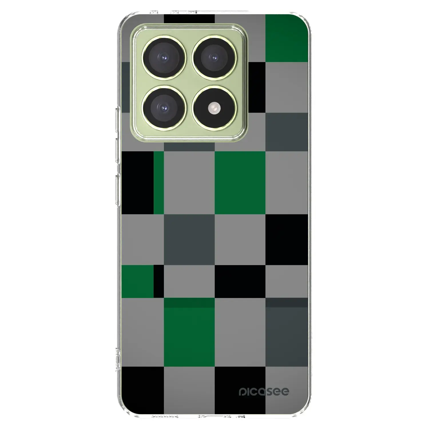 Silikonový průhledný obal pro Xiaomi 14T - Block Grid