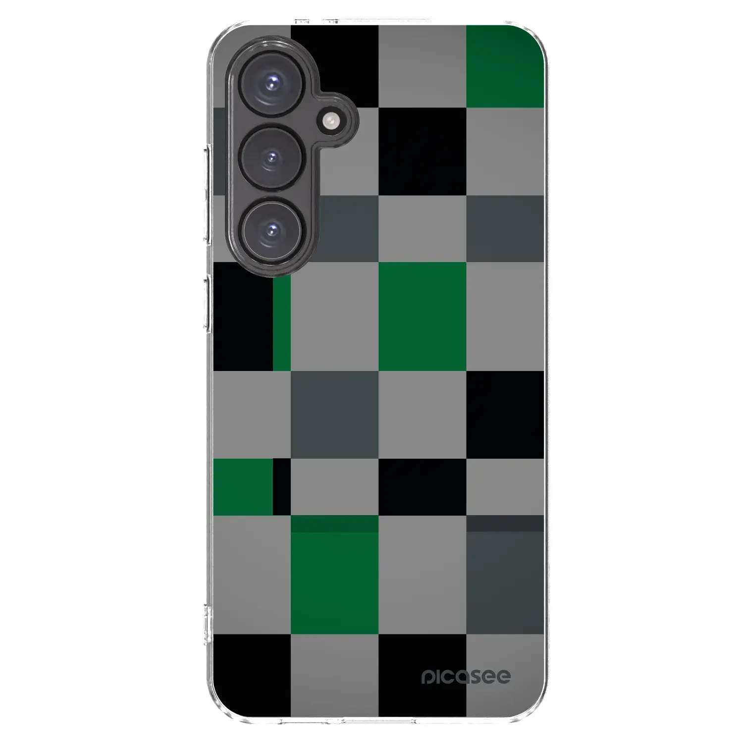 Silikonový průhledný obal pro Samsung Galaxy S24 FE S721B - Block Grid