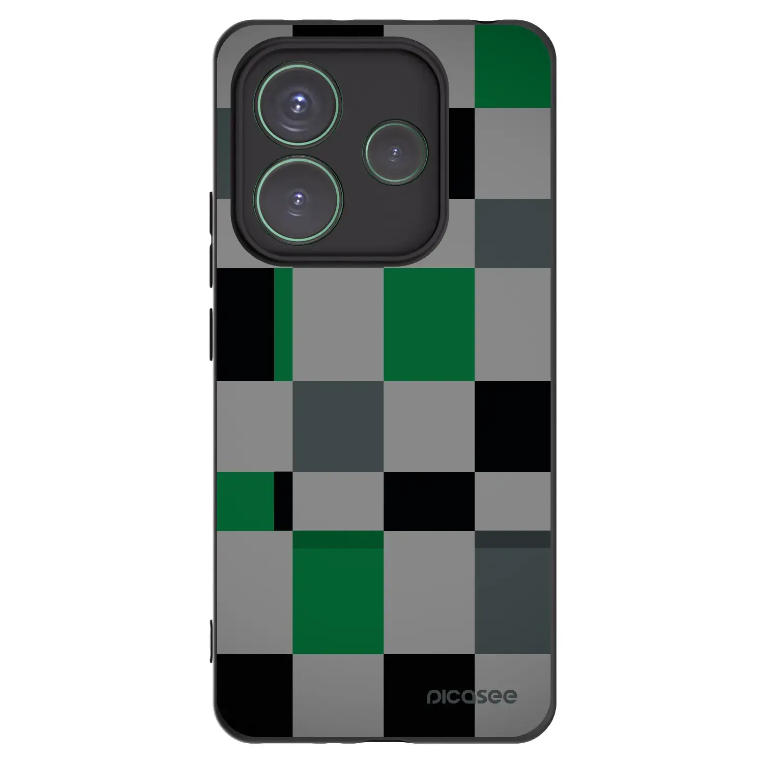 Silikonový černý obal pro Xiaomi Redmi Note 14 5G - Block Grid