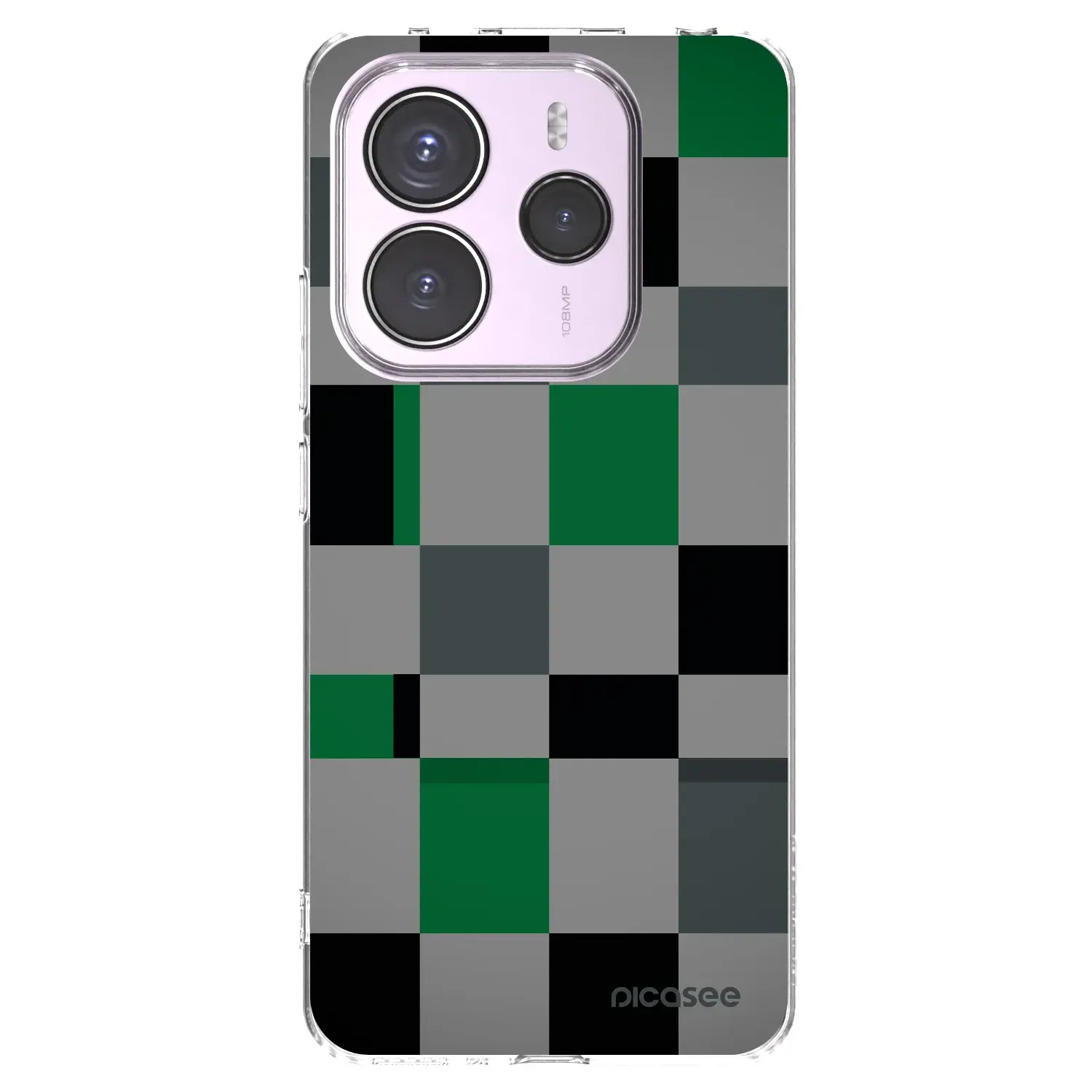 Silikonový průhledný obal pro Xiaomi Redmi Note 14 5G - Block Grid