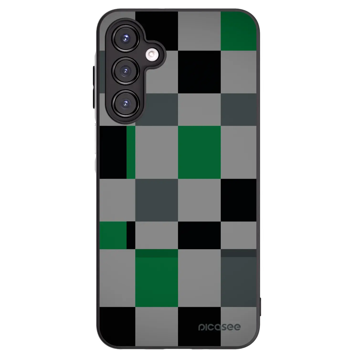 Silikonový černý obal pro Samsung Galaxy A16 5G - Block Grid