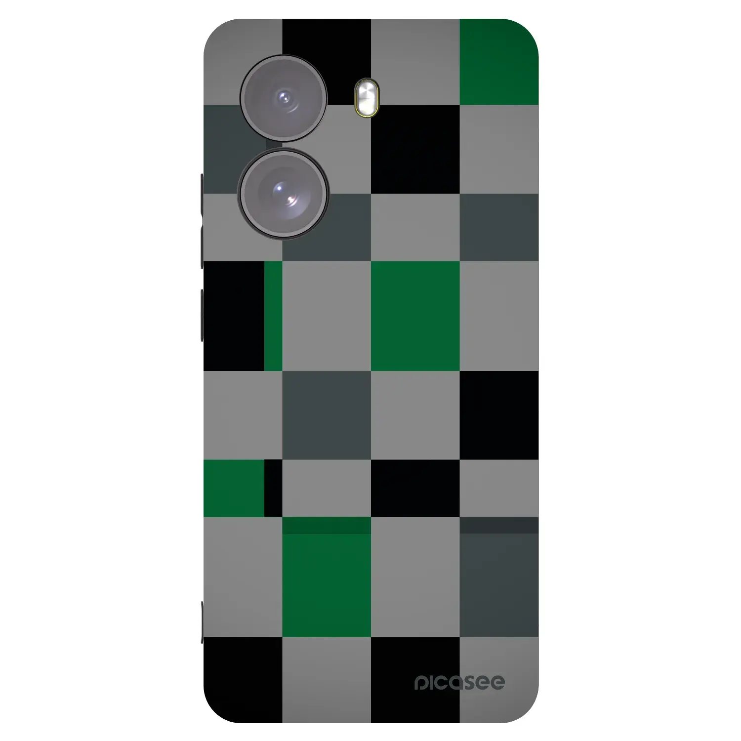 Silikonový černý obal pro Xiaomi Poco X7 - Block Grid
