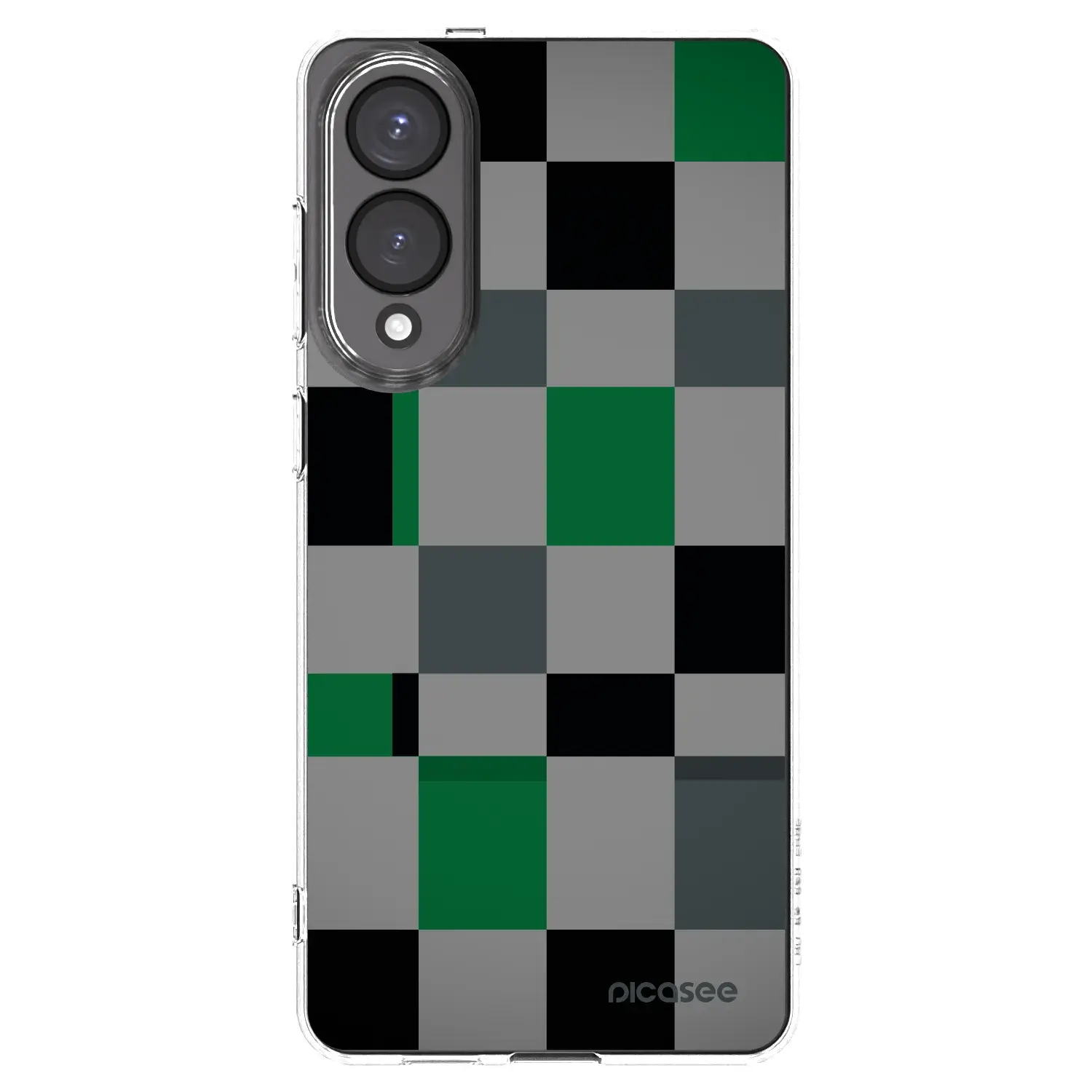 Silikonový průhledný obal pro Samsung Galaxy S25 Edge 5G - Block Grid