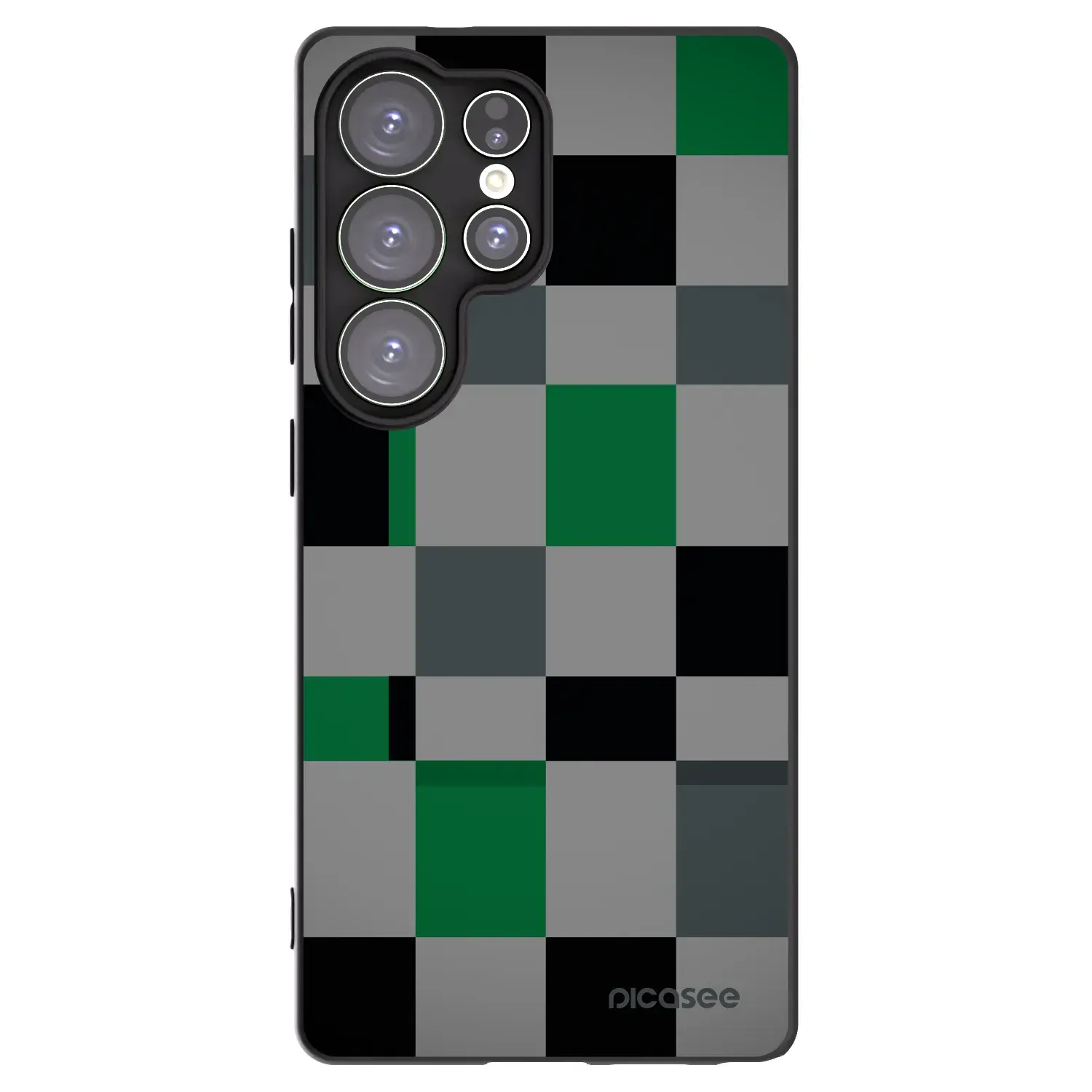 Silikonový černý obal pro Samsung Galaxy S25 Ultra 5G - Block Grid
