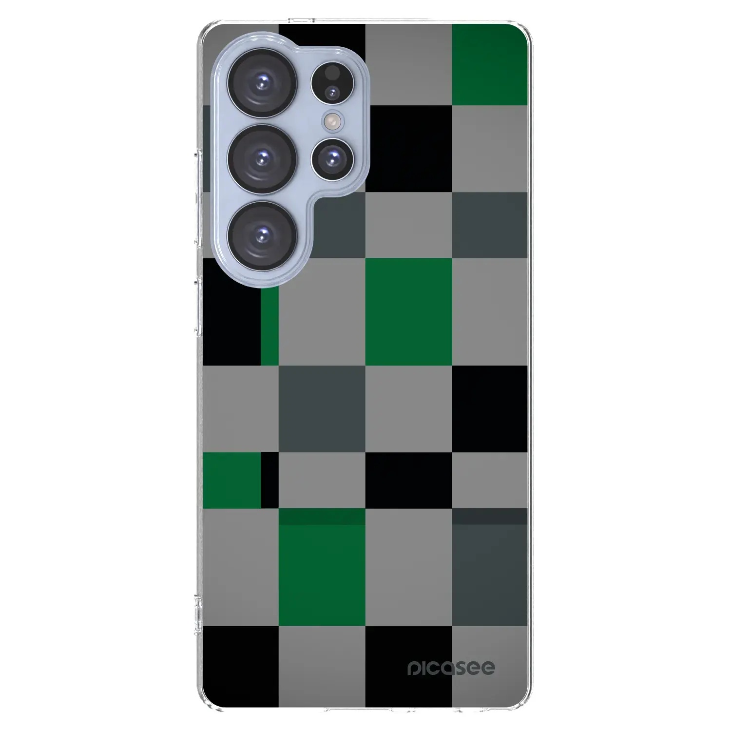 Silikonový průhledný obal pro Samsung Galaxy S25 Ultra 5G - Block Grid
