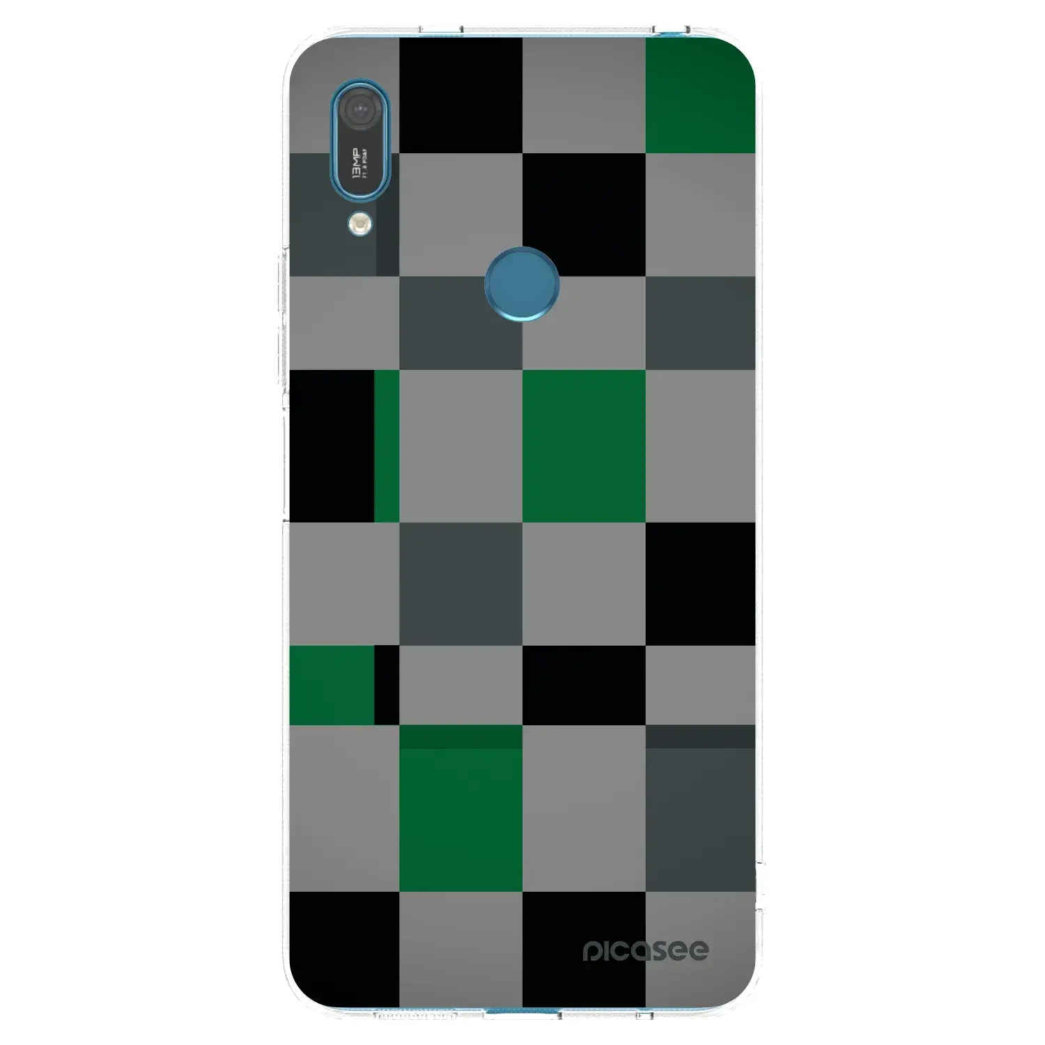 Silikonový průhledný obal pro Huawei Y7 2019 - Block Grid