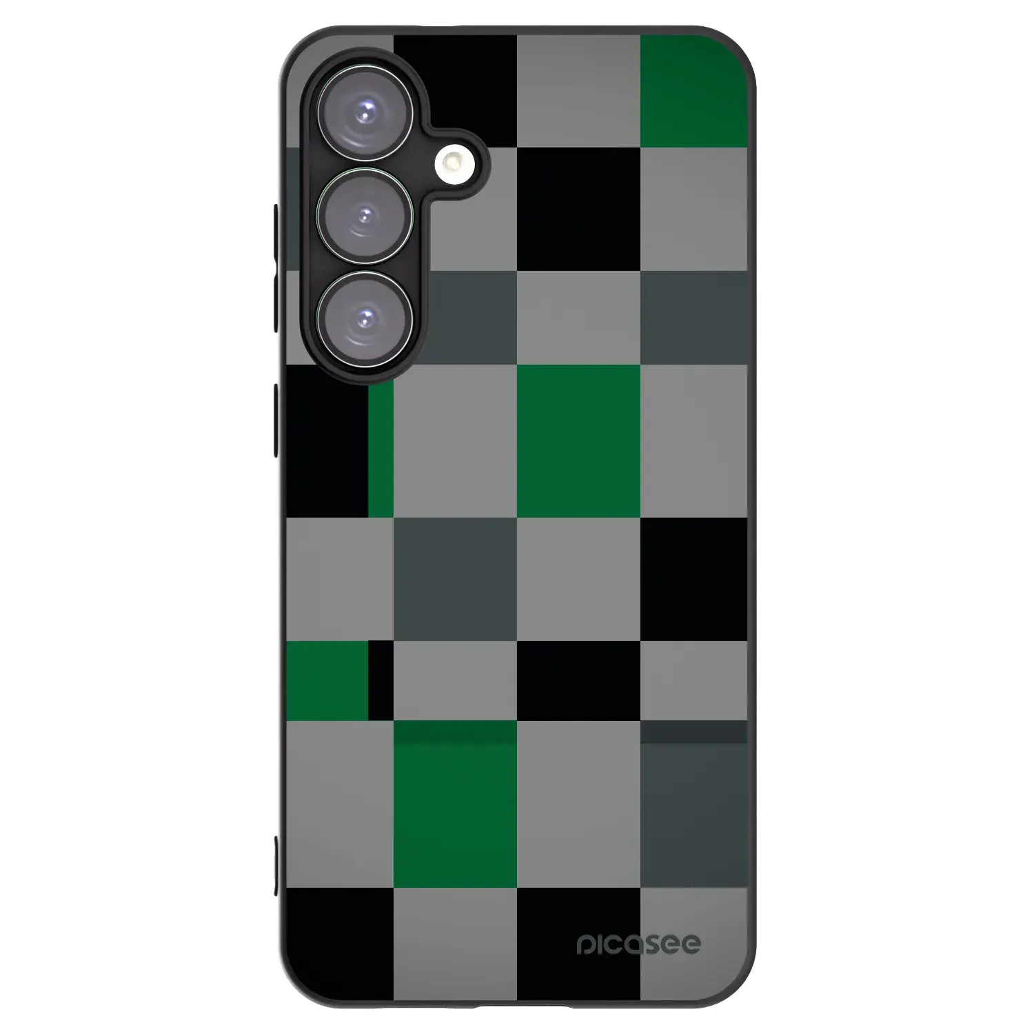 Silikonový černý obal pro Samsung Galaxy S25+ 5G - Block Grid