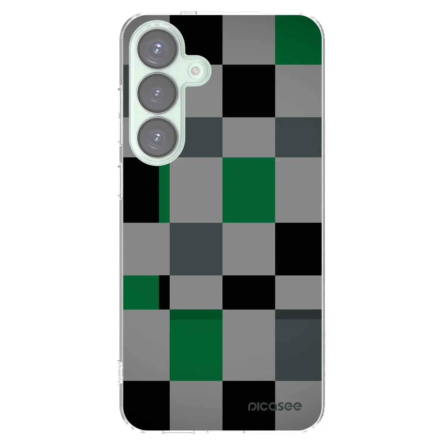 Silikonový průhledný obal pro Samsung Galaxy S25+ 5G - Block Grid