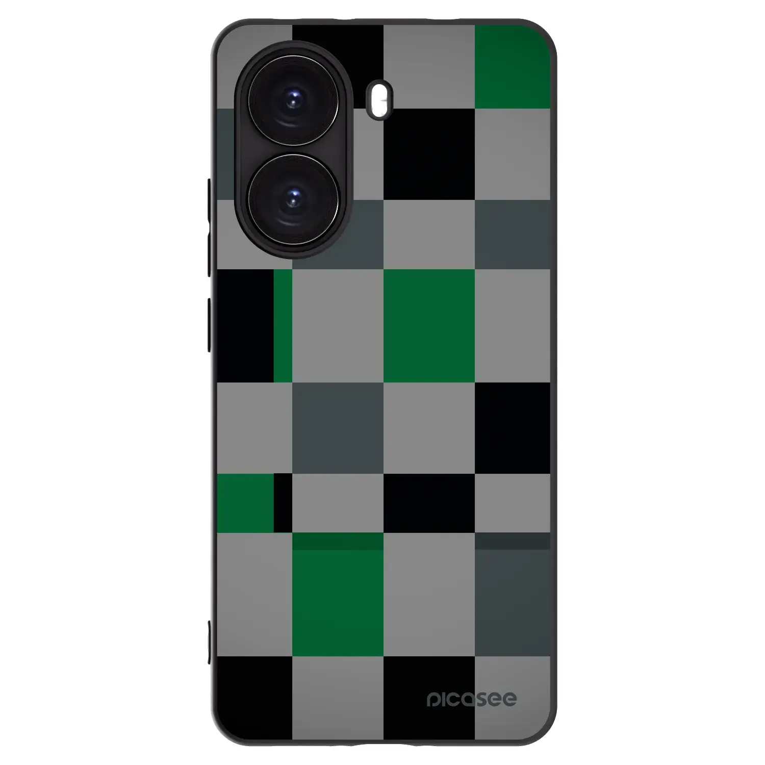 Silikonový černý obal pro Xiaomi Poco X7 Pro 5G - Block Grid