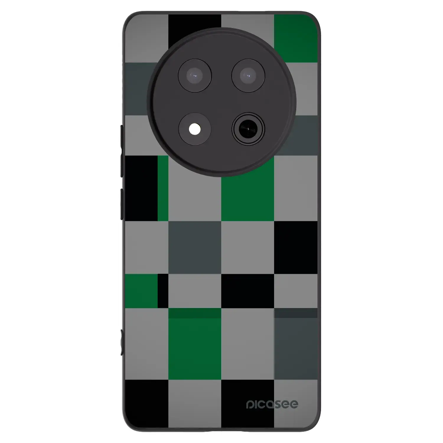 Silikonový černý obal pro Honor Magic7 Lite 5G - Block Grid