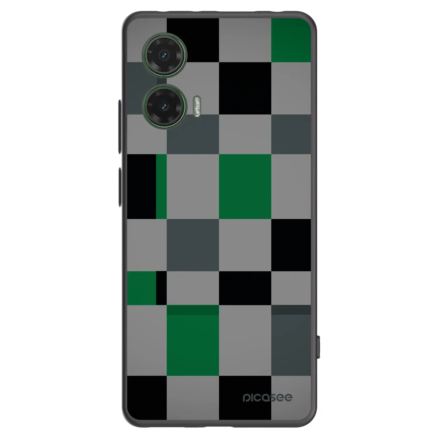 Silikonový černý obal pro Motorola Moto G35 5G - Block Grid
