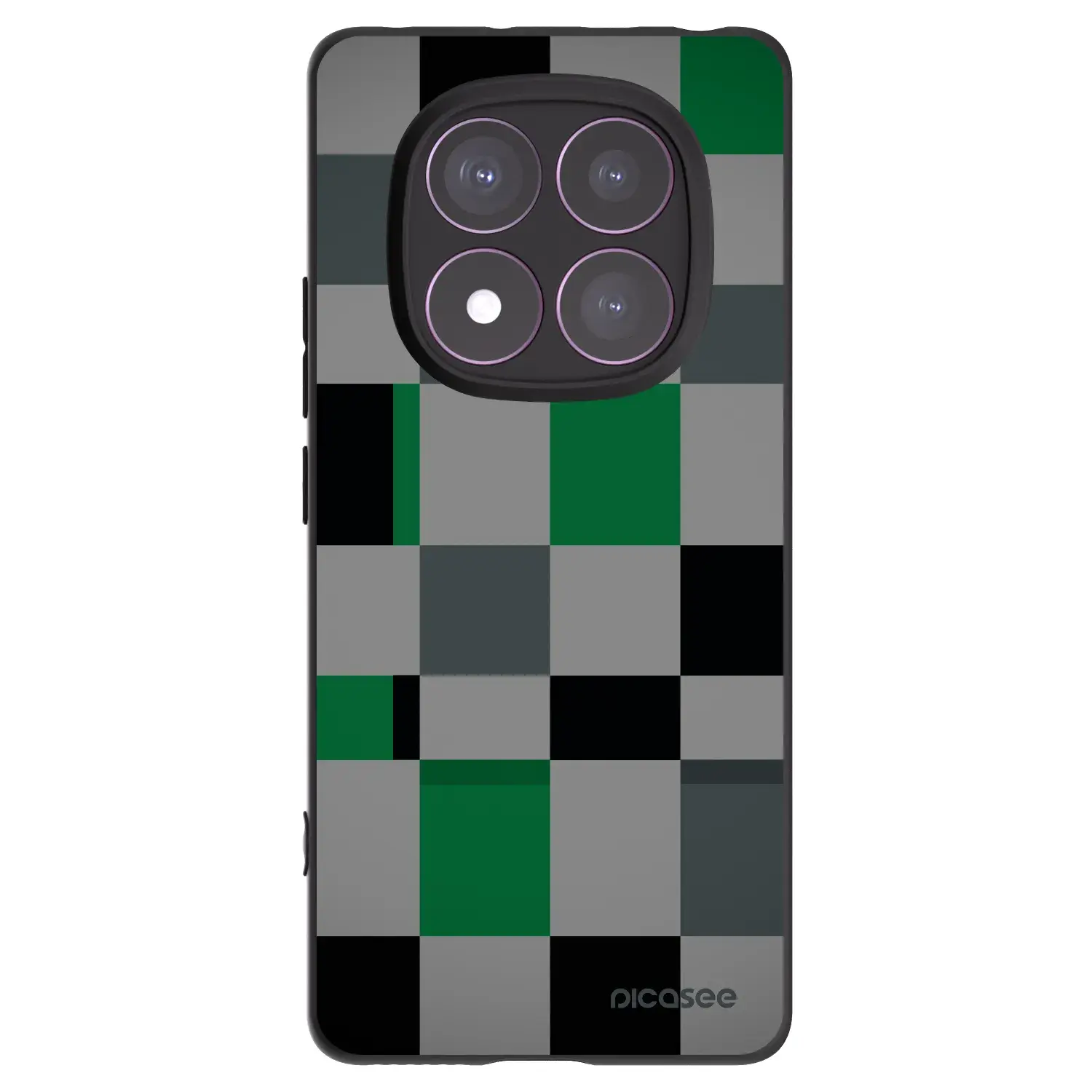 Silikonový černý obal pro Xiaomi Redmi Note 14 Pro 4G - Block Grid