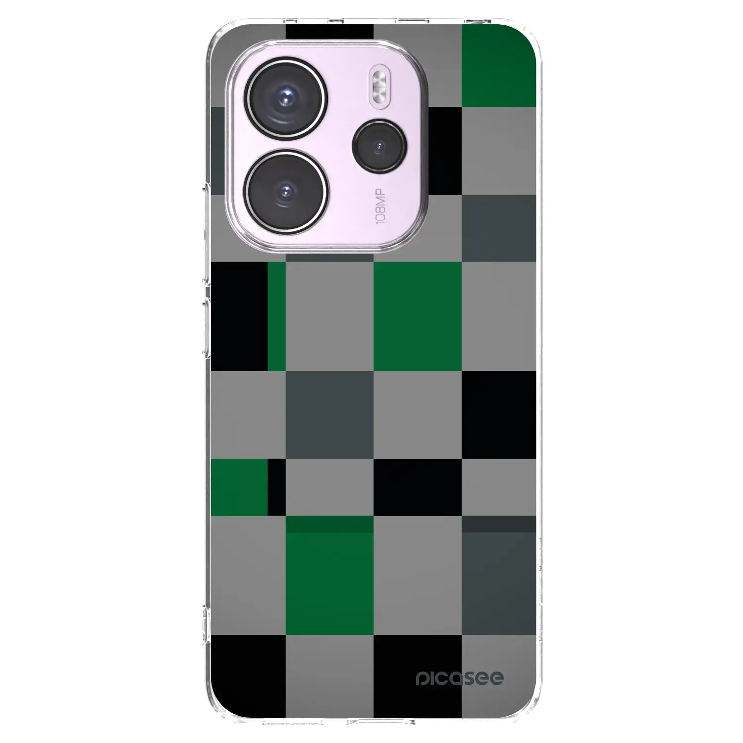 Silikonový průhledný obal pro Xiaomi Redmi Note 14 4G - Block Grid