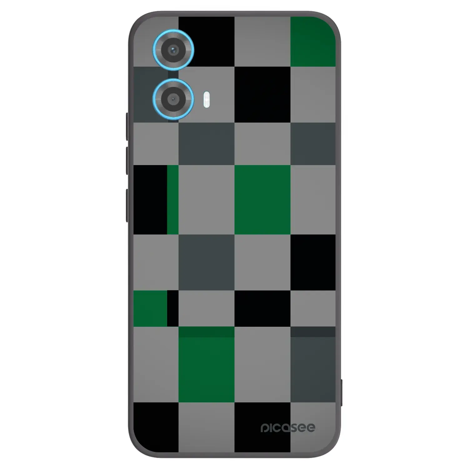 Silikonový černý obal pro Motorola Moto G34 5G - Block Grid