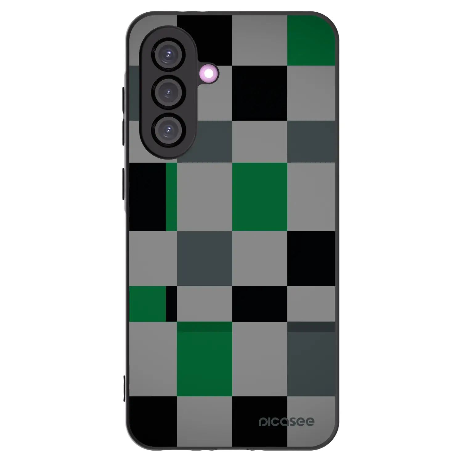Silikonový černý obal pro Samsung Galaxy A56 5G A566B - Block Grid