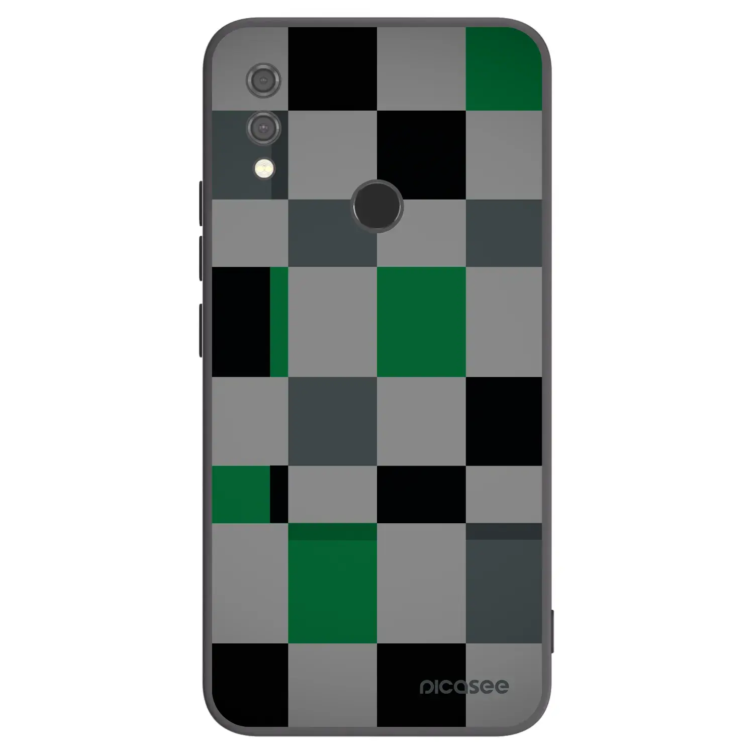 Silikonový černý obal pro Xiaomi Redmi Note 7 - Block Grid
