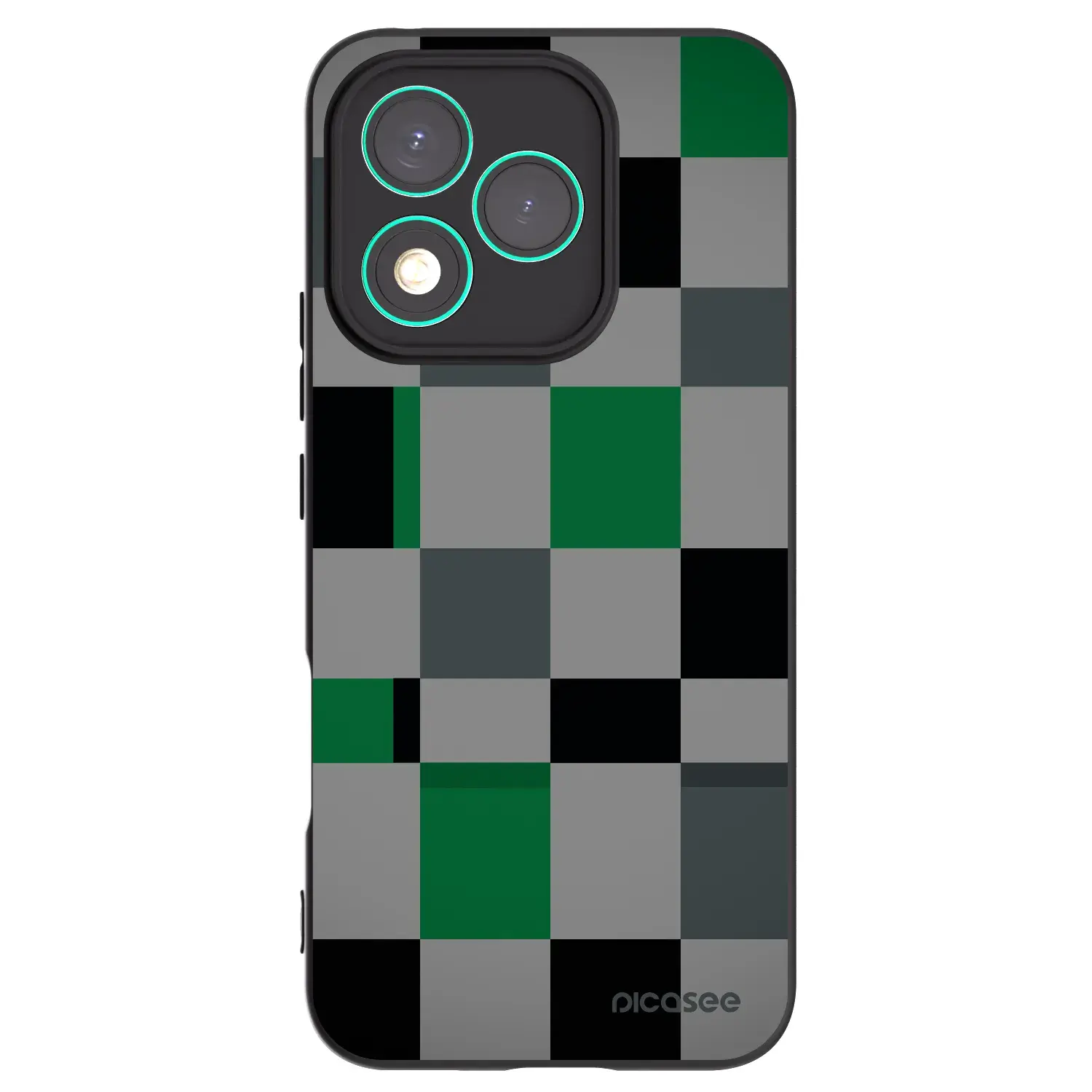 Silikonový černý obal pro Honor 400 Lite 5G - Block Grid