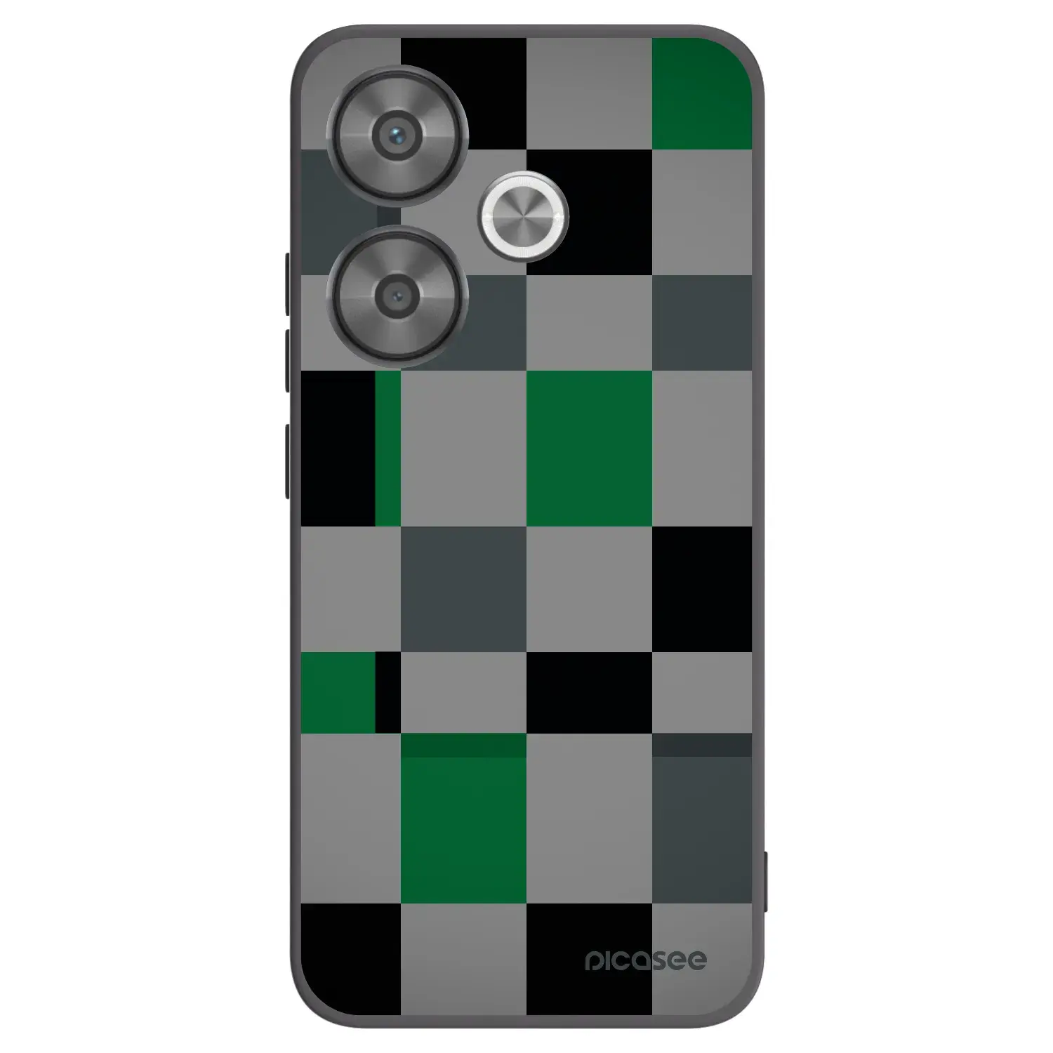 Silikonový černý obal pro Xiaomi Poco F6 - Block Grid