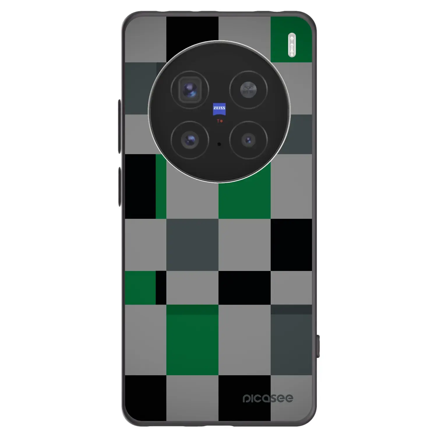 Silikonový černý obal pro Vivo X200 Pro - Block Grid