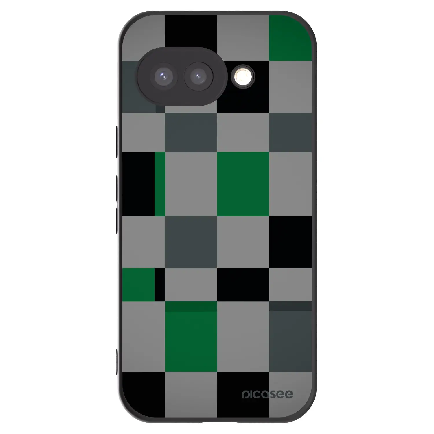 Silikonový černý obal pro Google Pixel 9a - Block Grid