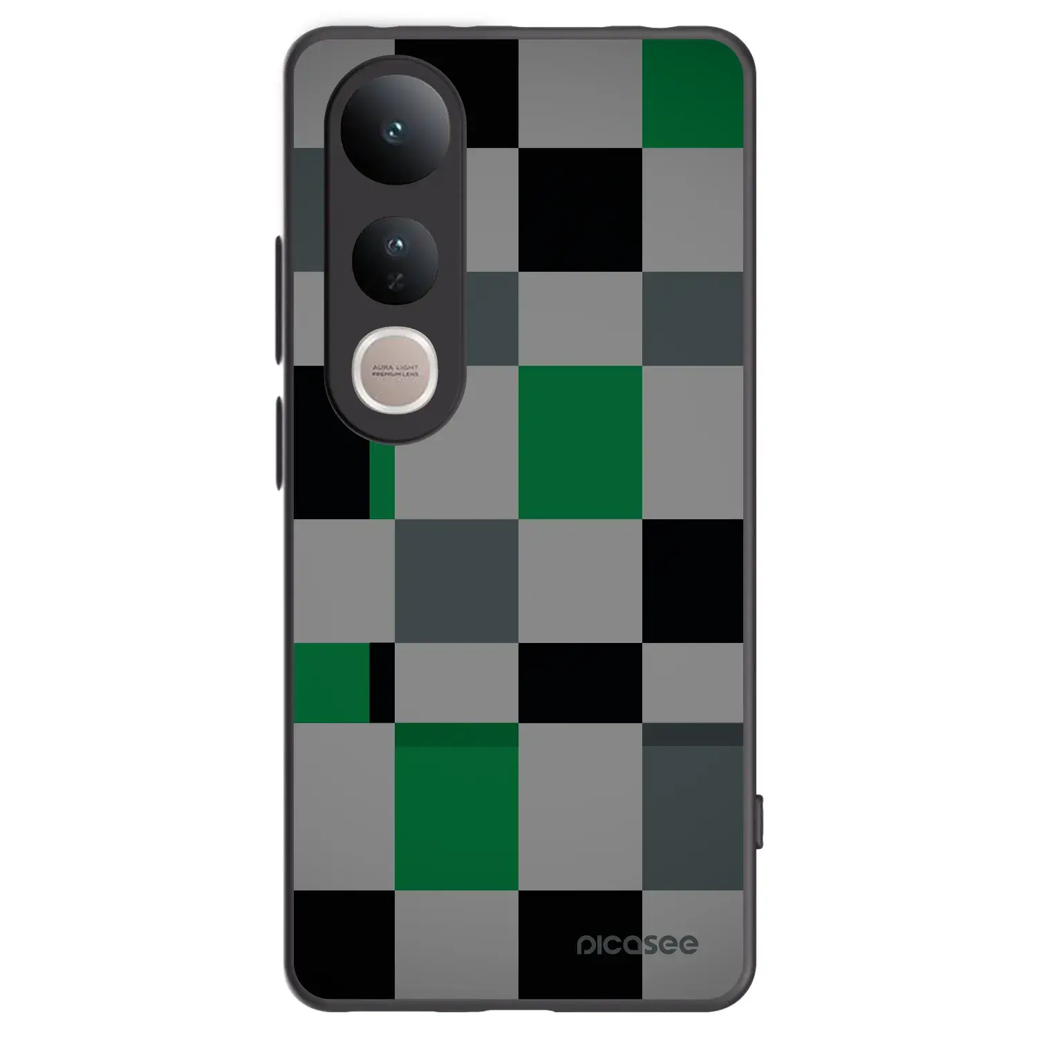 Silikonový černý obal pro Vivo V50 Lite 5G - Block Grid