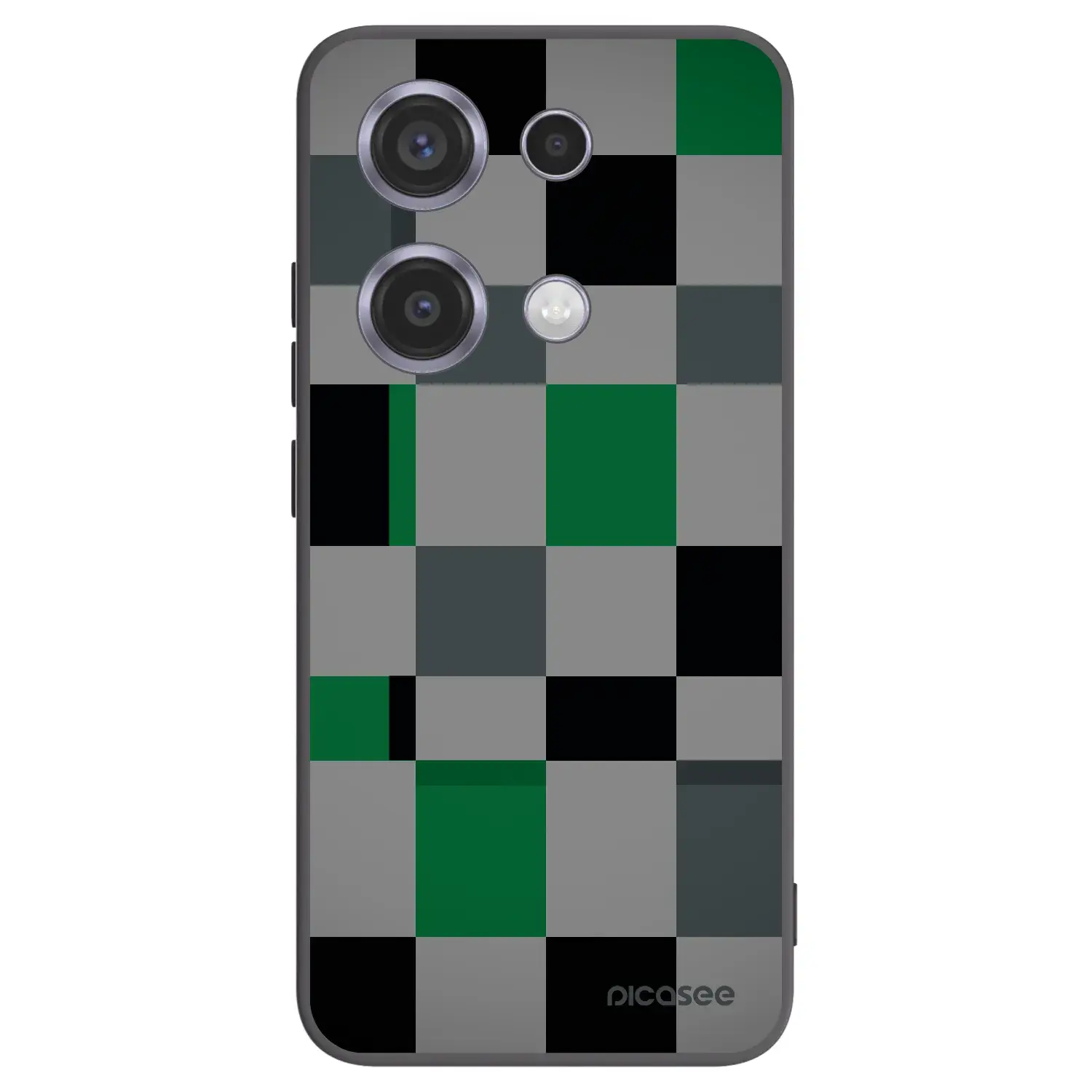 Silikonový černý obal pro Xiaomi Redmi Note 14S - Block Grid