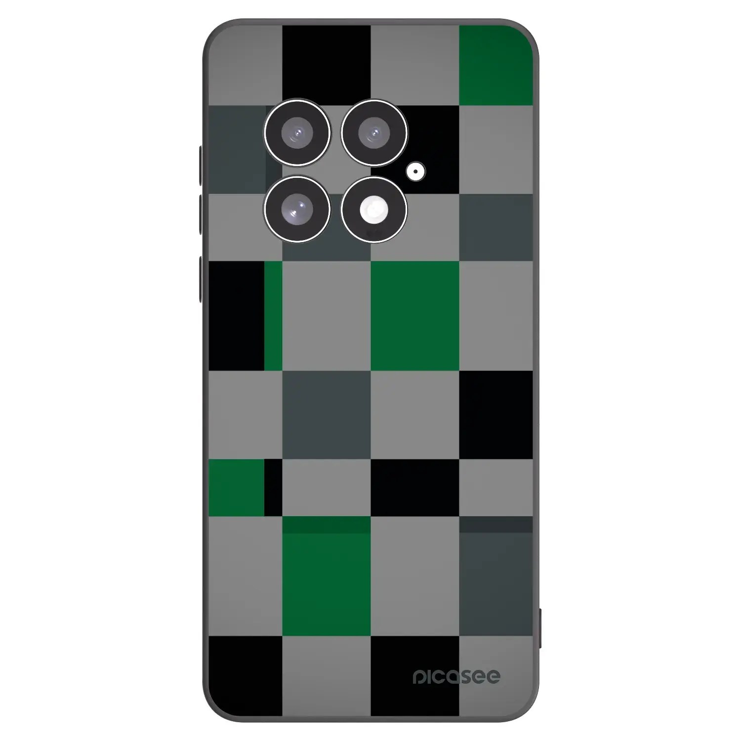 Silikonový černý obal pro OnePlus 13 5G - Block Grid