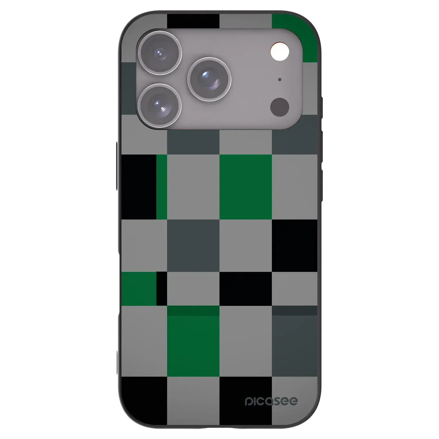Silikonový černý obal pro Apple iPhone 17 Pro - Block Grid
