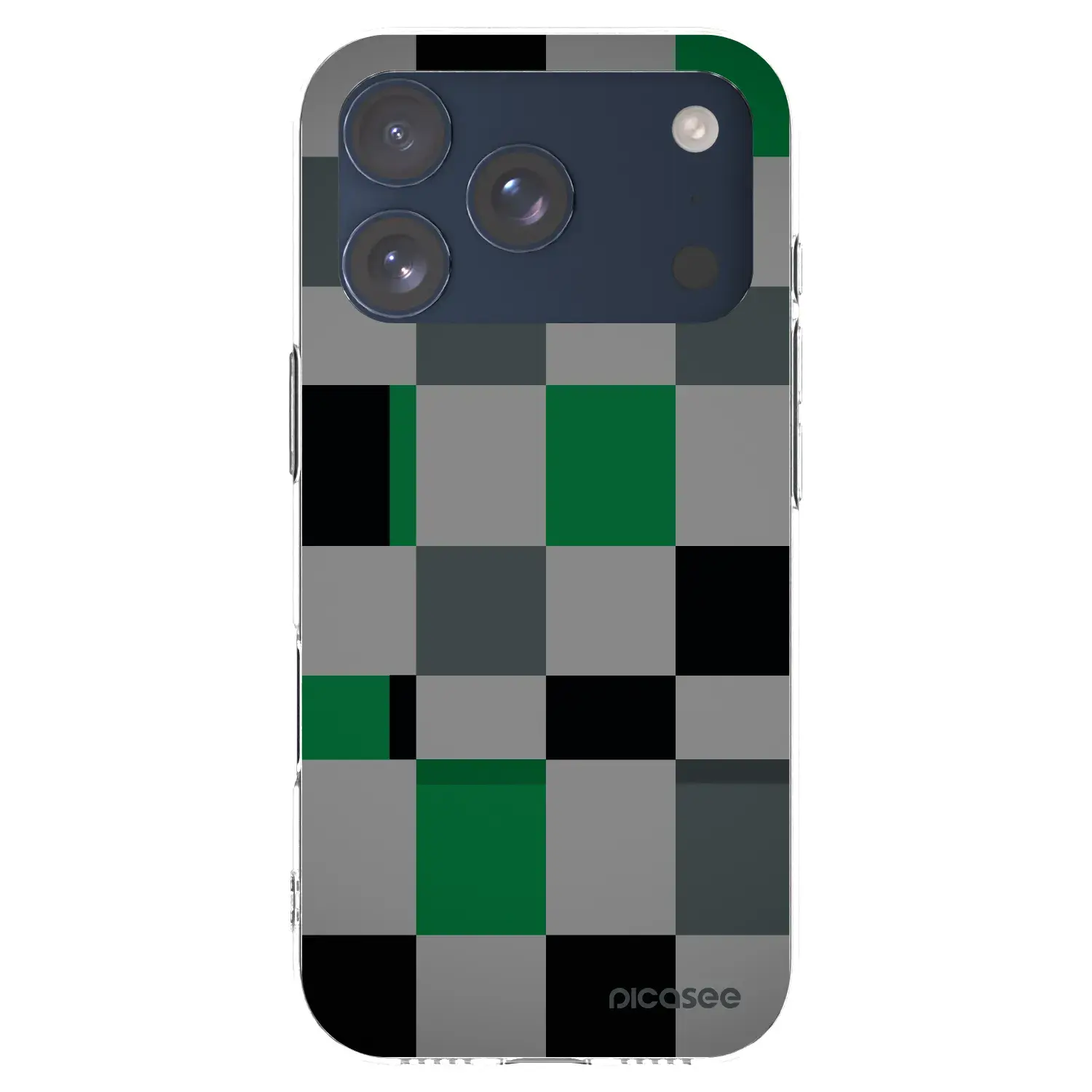 Silikonový průhledný obal pro Apple iPhone 17 Pro - Block Grid